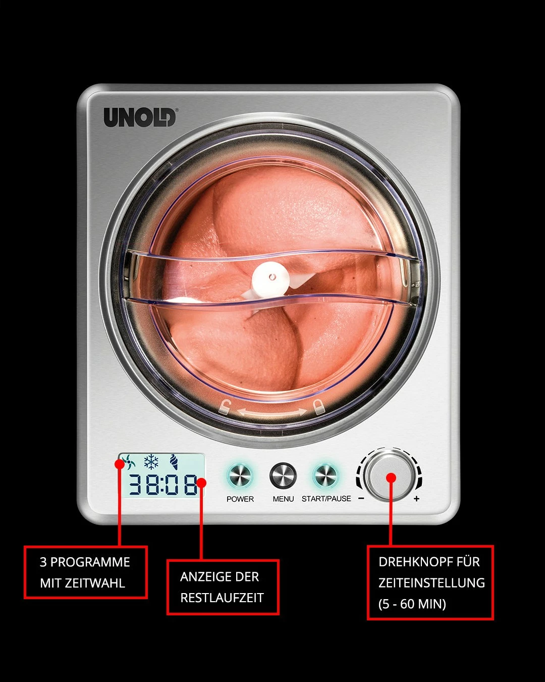 Aparat za sladoled UNOLD 48872, kompresor, 2 L, LCD, inox Aparat za sladoled UNOLD 48872, kompresor, 2 L, LCD, inox