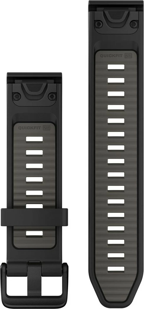 Silikonski pašček Quickfit za Garmin, 20 mm, črno/siv