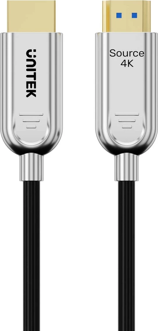 Optični HDMI kabel Unitek 2.0 AOC 4K 60Hz 80 m srebrno-črn