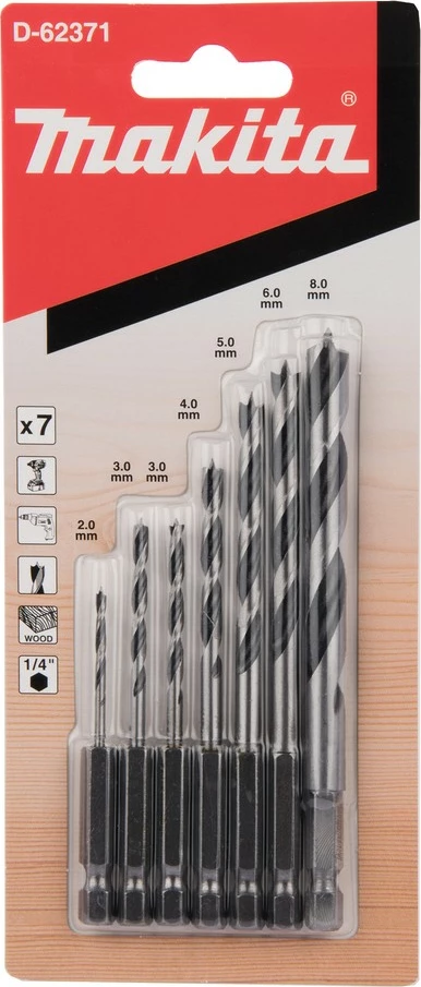 Svedri za les Makita 7-delni, 1/4"