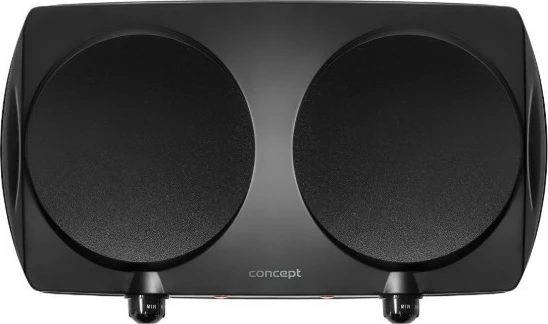 Električni štedilnik z dvema keramičnima ploščama, 2500 W, keramična plošča Ø 19,2 cm, nastavljiva temperatura, črn, Concept VE3060