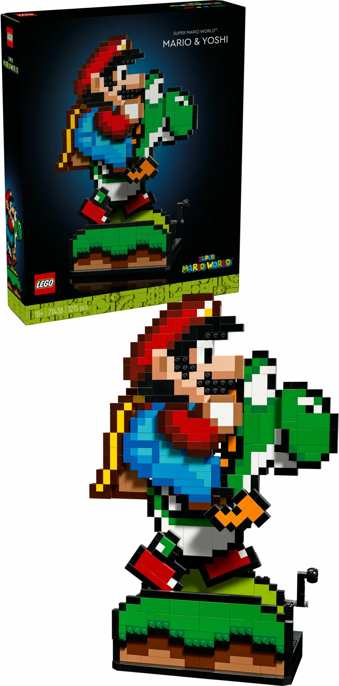 Set gradnje Super Mario World Mario & Yoshi, LEGO, 1215 kosov, plastika, večbarven