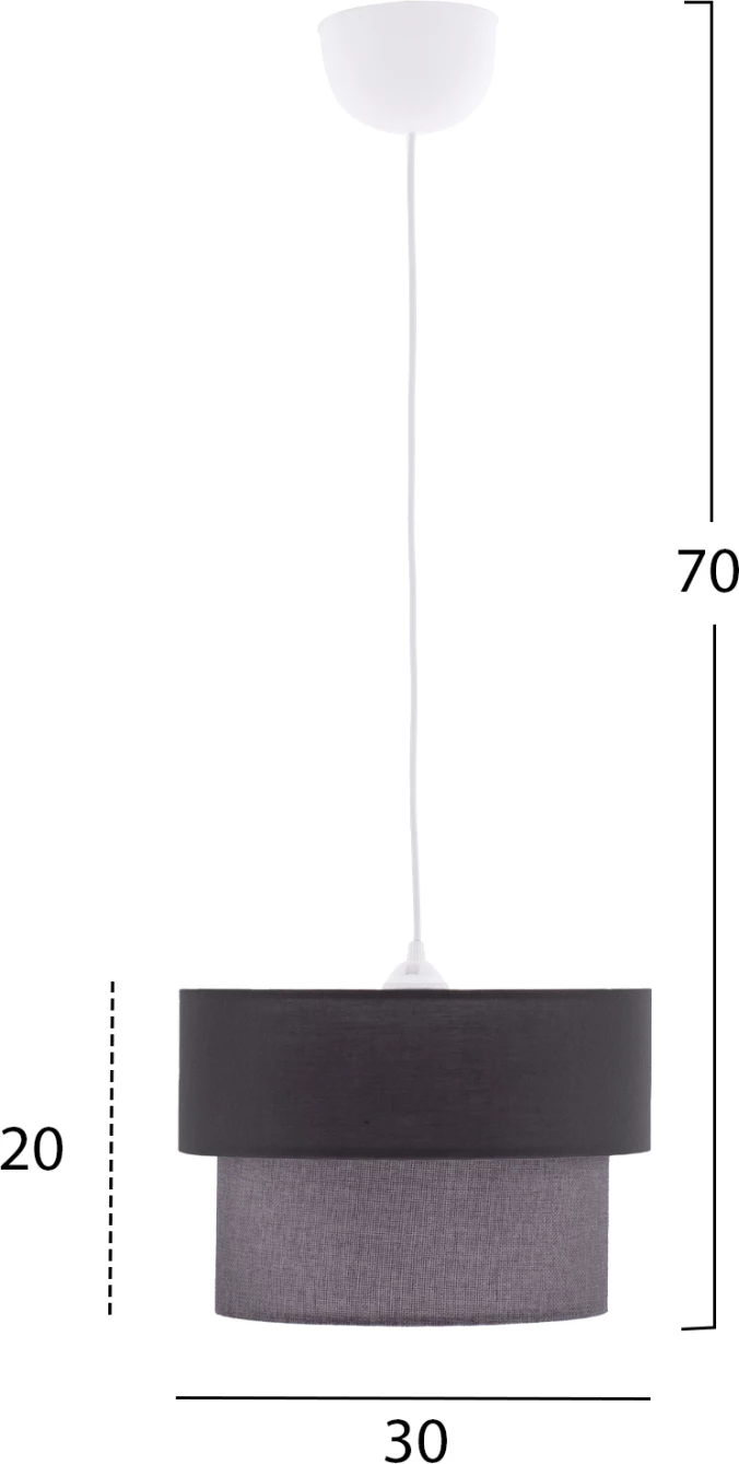 Viseča stropna svetilka FH7619.02 dvoplastni tekstilni boben, plastični okvir