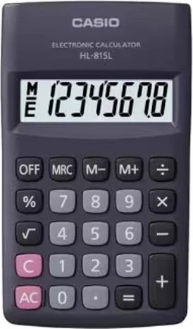 Žepni kalkulator Casio HL-815L-BK BOX, 8-mestni, črn