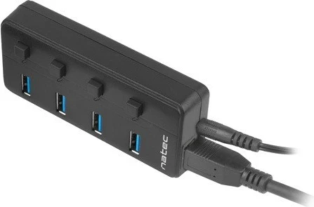 USB 3.0 razdelilec, 4 vrata, črn Natec Hub