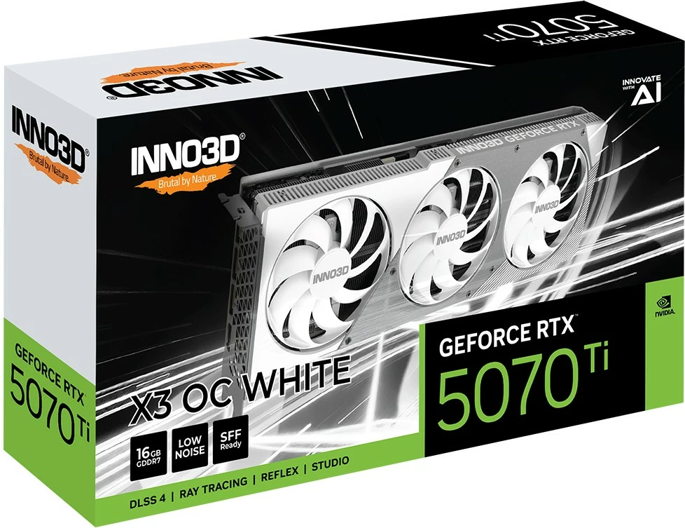 Grafična kartica Inno3D GeForce RTX 5070 Ti X3 OC, 16 GB, bela Grafična kartica Inno3D GeForce RTX 5070 Ti X3 OC, 16 GB, bela