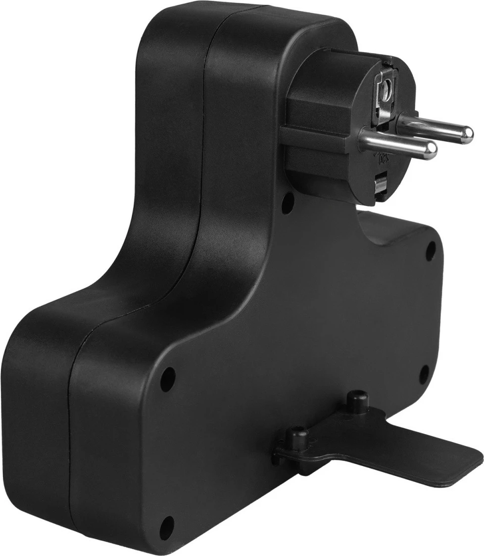 Večvtičnica z vgrajenim stikalom, Maclean MCE224E, 4 vtičnice, črna