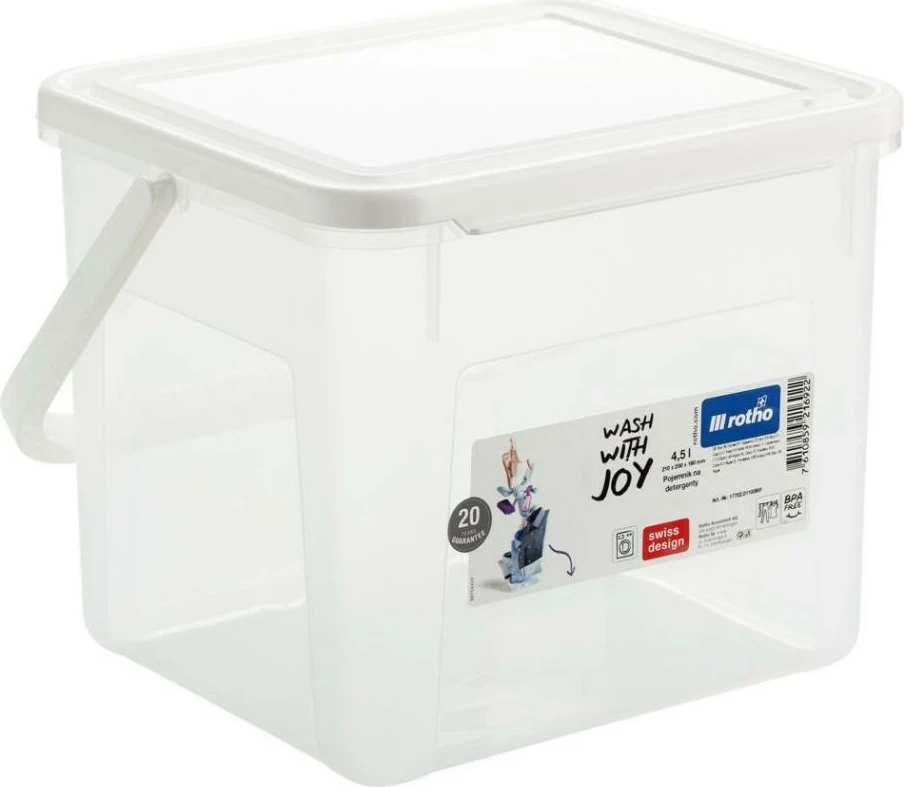 Posoda za detergent Rotho Basic, 4,5 l, bela