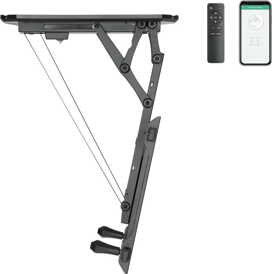 Električni stropni nosilec za TV Maclean MC-880T, 32–70 inč, do 35 kg, črn