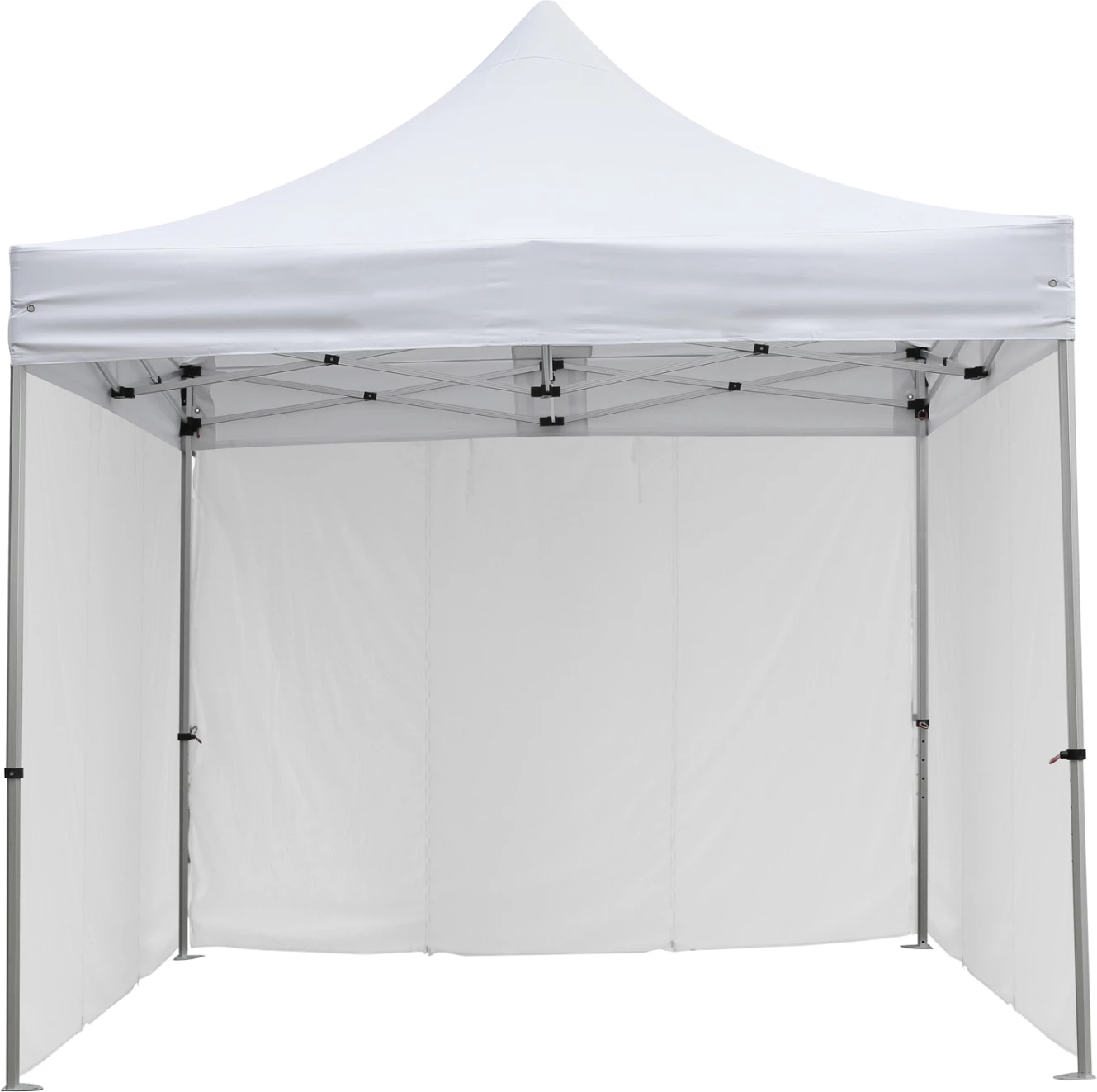 Trpežen paviljon z 3 stranskimi senčili CRESSEN FH21097.01 zložljiv-aluminijasto srebrno ogrodje-bela 3x3x3,4Hm