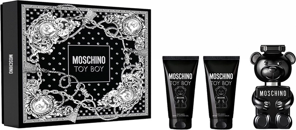 Set Eau de Parfum za moške, Moschino Toy Boy, 50 ml + gel za prhanje 50 ml + balzam po britju 50 ml