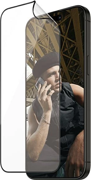 Zaščitno steklo PanzerGlass Matrix Ultra-Wide-Fit za iPhone 15 Pro s pozicionerjem