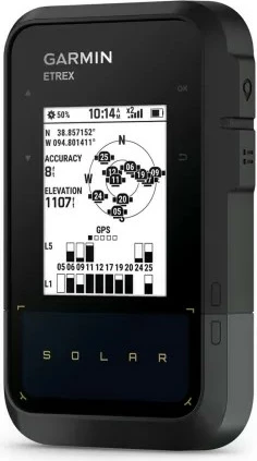 Ročni GPS z sončno polnjenjem Garmin eTrex Solar, 28 MB, črn, siv