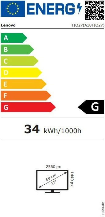 27-palčni Quad HD monitor, Lenovo ThinkCentre Tiny-In-One, črn