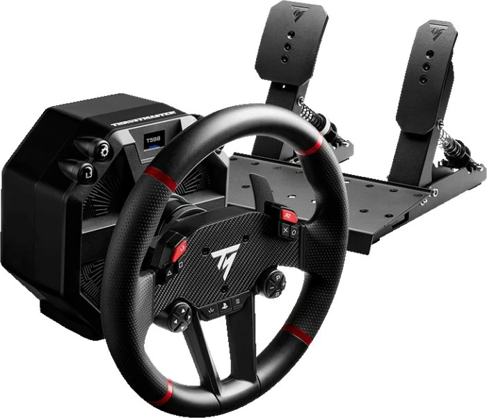 Dirkalni volan z nastavljivimi kovinskimi pedali Raceline LTE za PC/PS4/PS5, Thrustmaster T598, črn