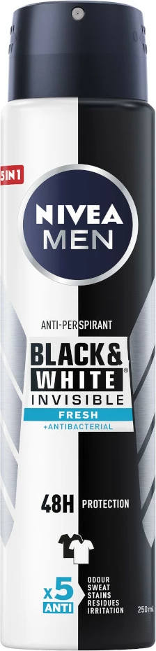 Dezodorant v spreju za moške Nivea Men Black&White Invisible Fresh 250 ml