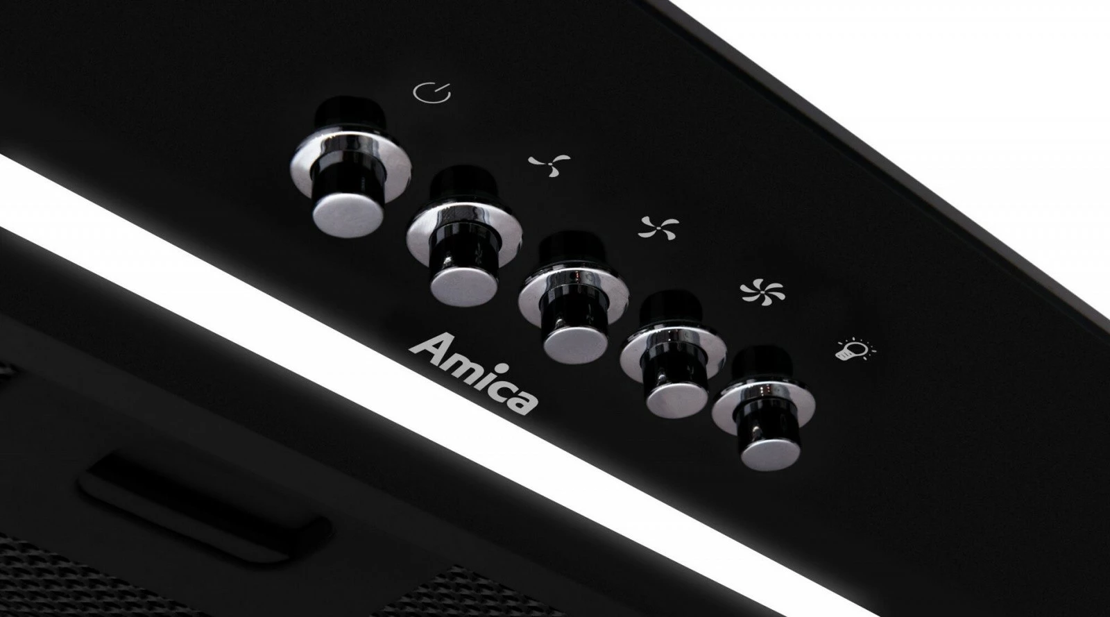 Integriran aspirator, Amica OMP6255BG, 55 cm, črn