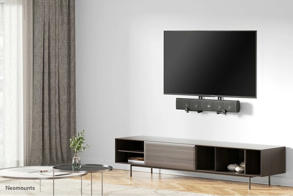 Univerzalni nosilec za videobar/soundbar Neomounts AWL29-650BL1, jeklo, 15 kg, črn Univerzalni nosilec za videobar/soundbar Neomounts AWL29-650BL1, jeklo, 15 kg, črn