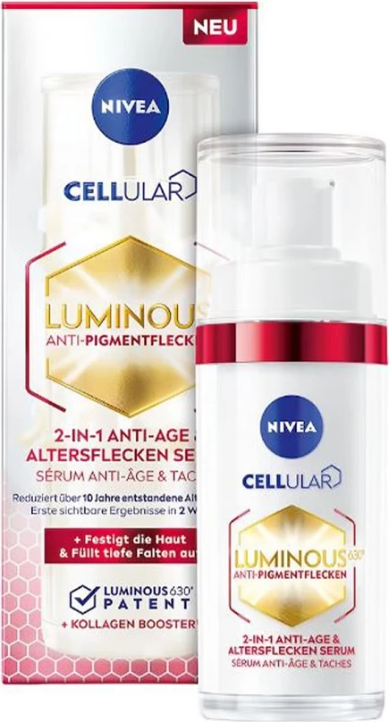 Proti staranju serum za obraz Nivea Cellular Luminous 630 za ženske, 30 ml