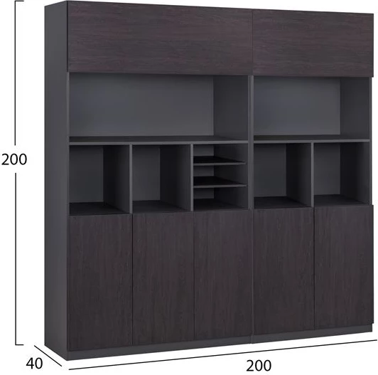 Set profesionalne pisarniške knjižnice 2 kosa Rosewood FH11203