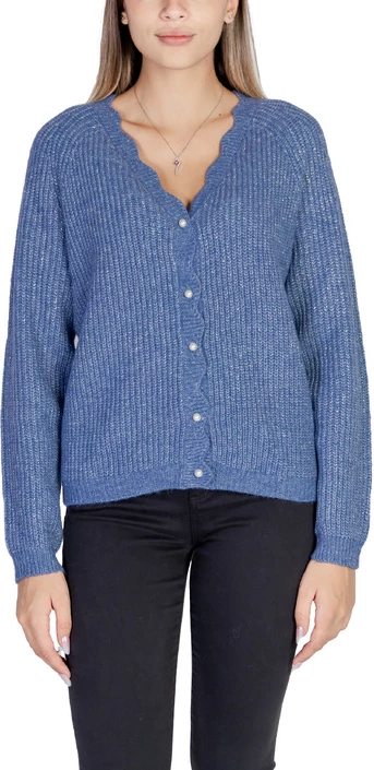 Pleten pulover Vila Clothes, ženske, modra