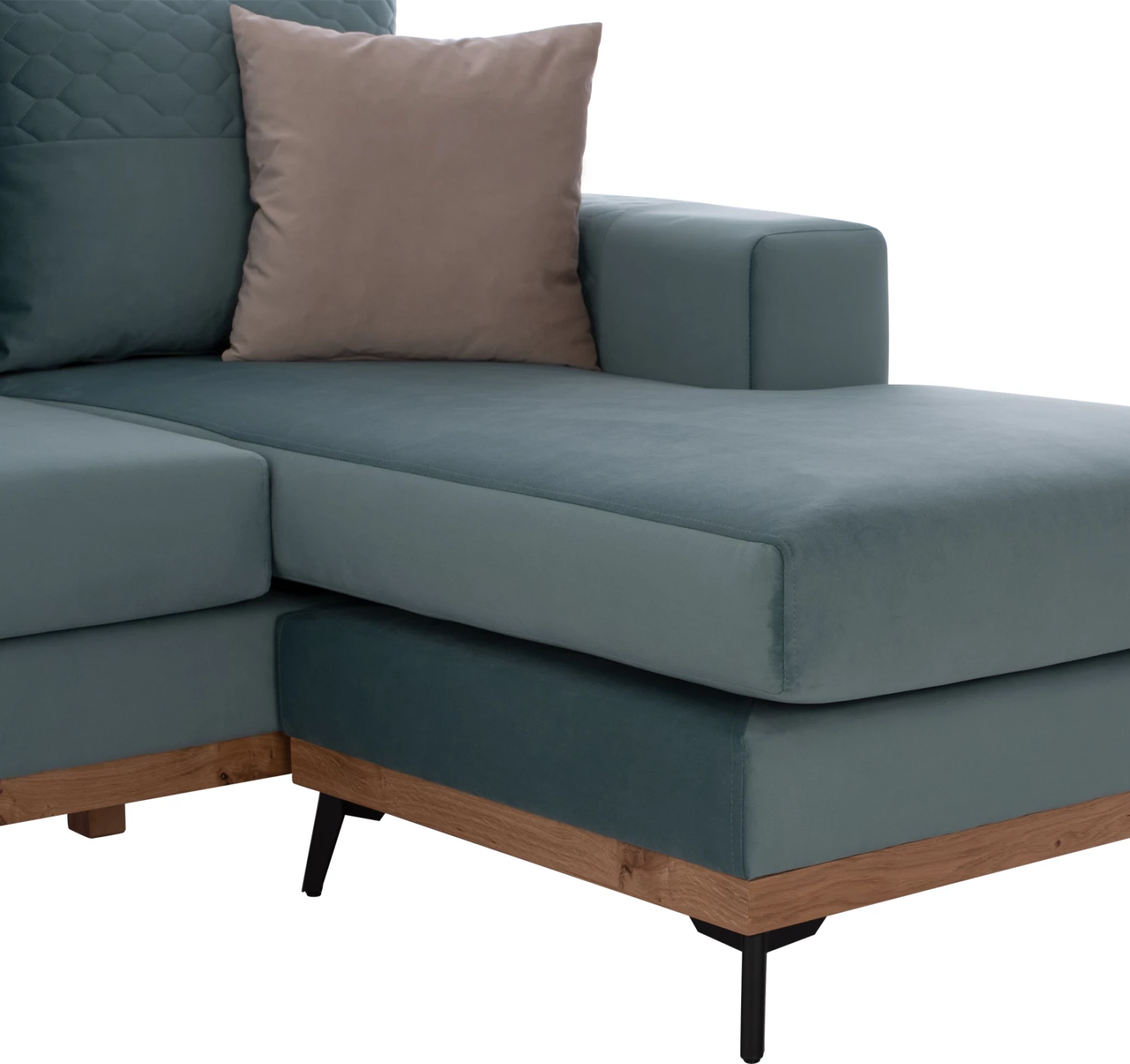 Kotna sedežna garnitura PORTOFINO, barva mete, visoke noge, 2 kosa, zamenljiva, odporna na madeže in vodo