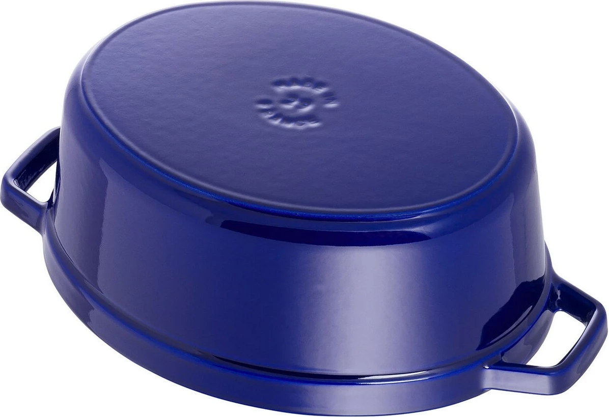 Ovalna lonec La Cocotte 29 cm, Staub, lito železo, emajlirana, temno modra