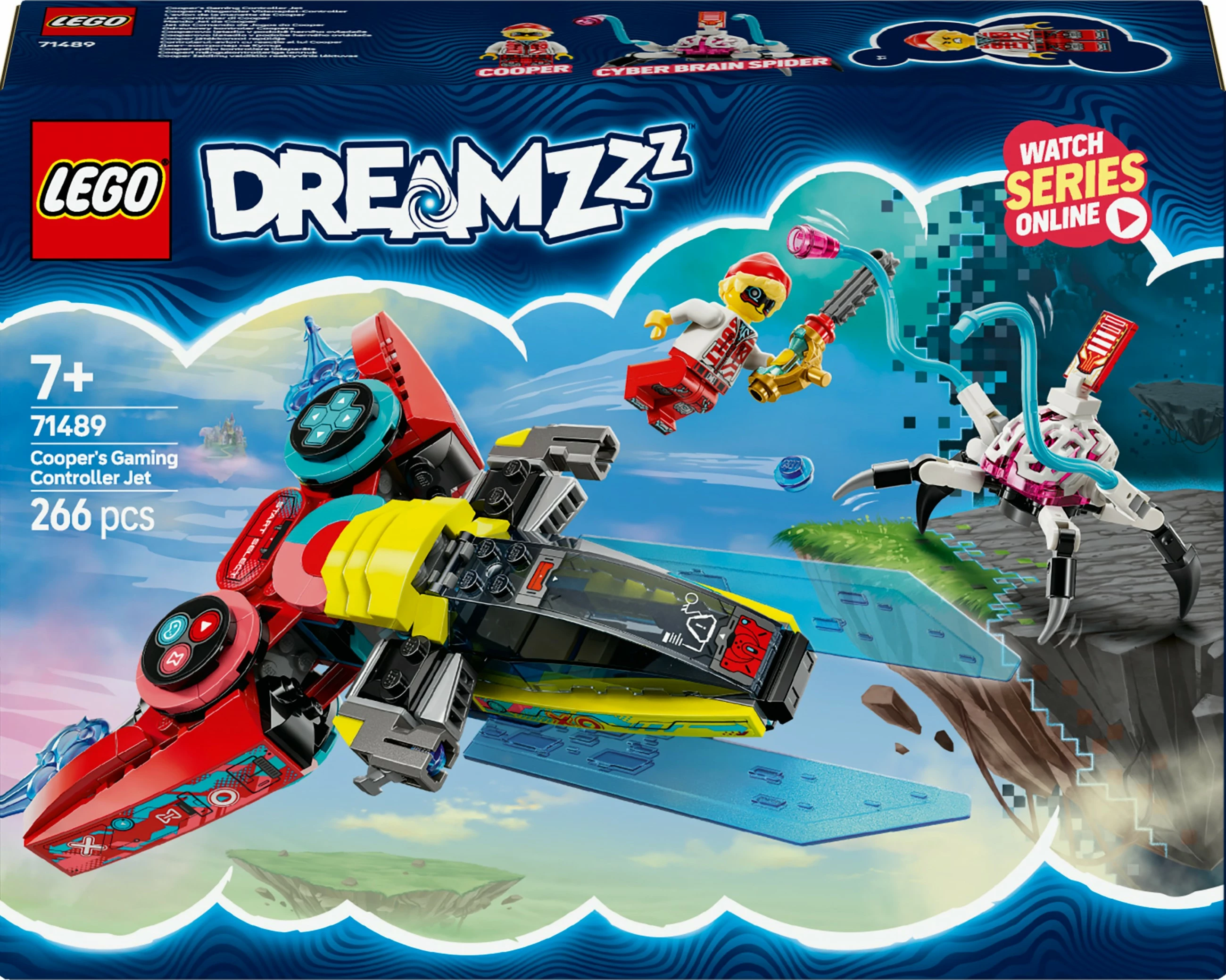Gradbeni set DREAMZzz Cooper's Gaming Controller Jet LEGO 71489, 266 delov, večbarven