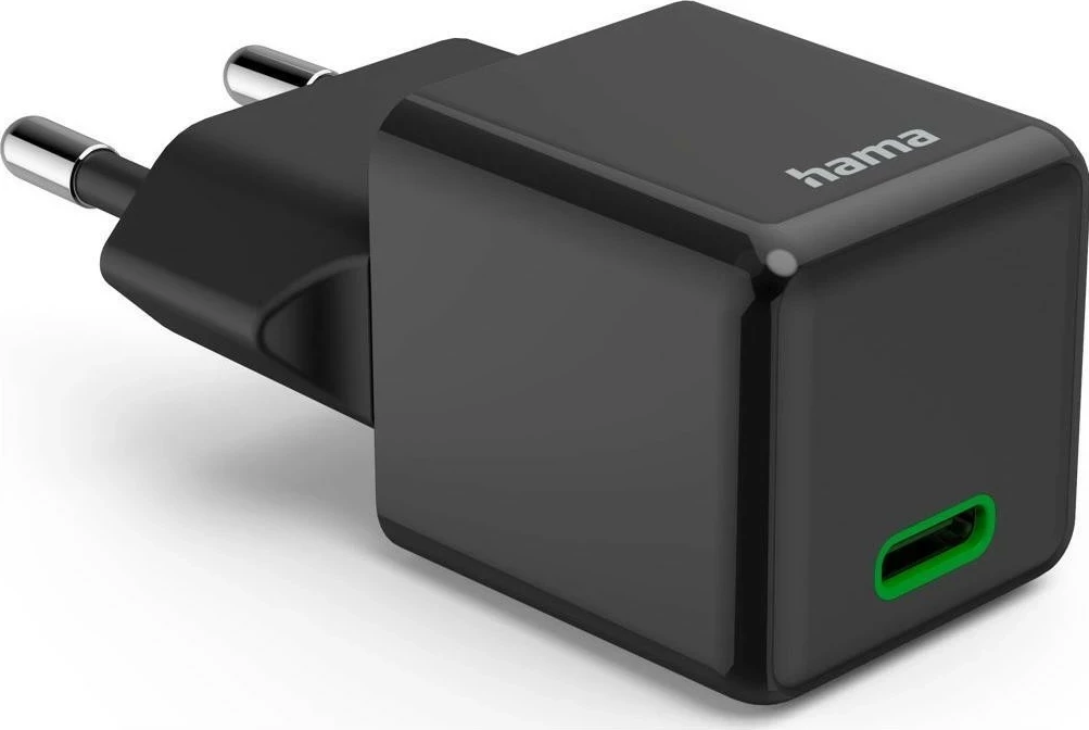 Polnilec Supermini 20W PD/QC 1x USB-C Hama, črn