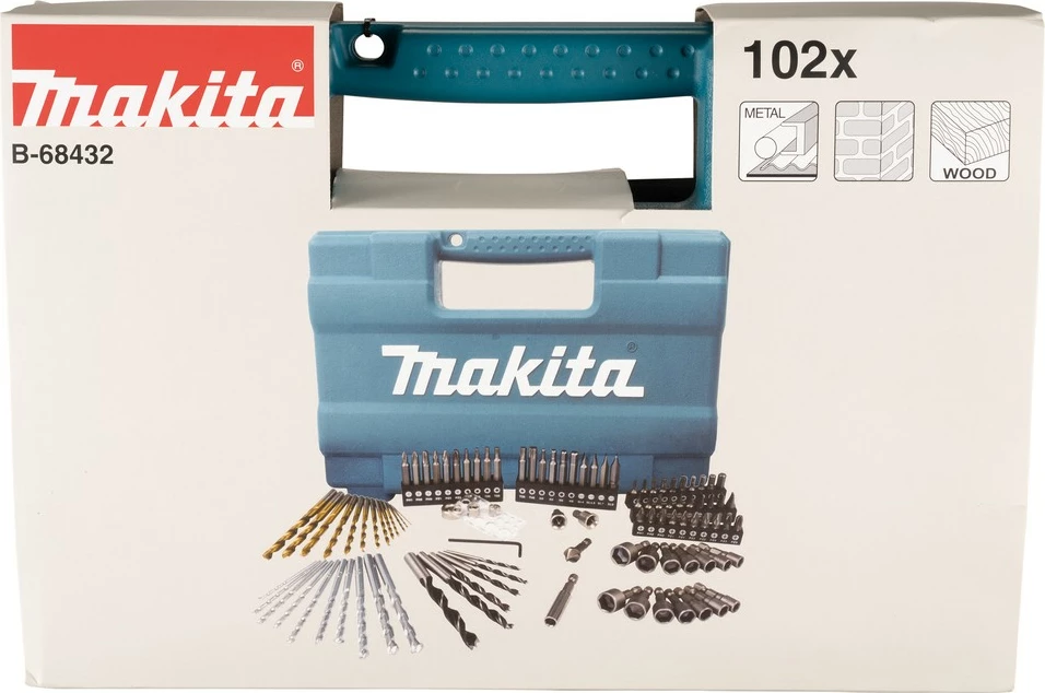 Set bitov in izvijačev Makita B-68432, 102 kosa, v plastičnem kovčku