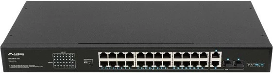 Stikalo 24 vrat PoE+, 2x combo Gigabit, za 19" rack LANBERG RSFE-24P-2C-360