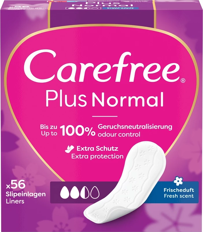 Higienične vpojne vložke Carefree Plus Original, svež vonj, 56 kosov