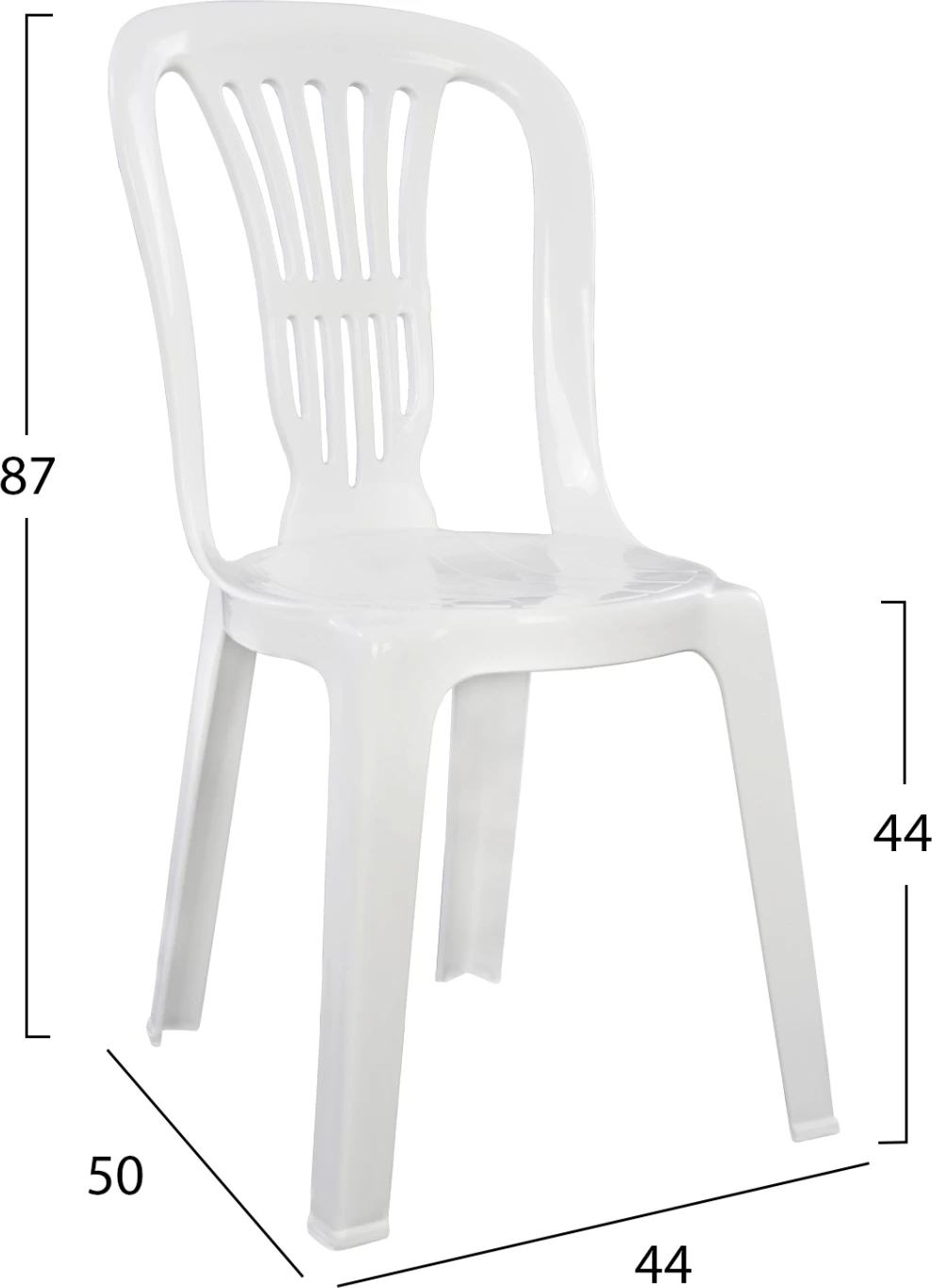 Plastični stol Dunaj beli 303002010 44x50x87 cm