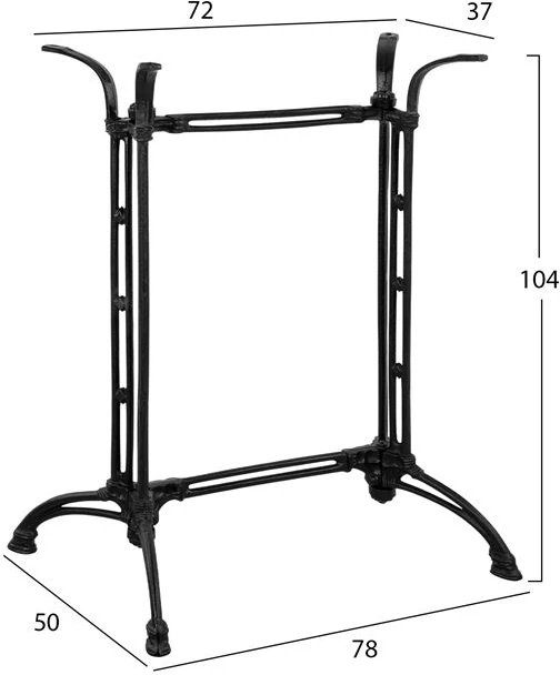 Osnova iz litega železa 2 stolpca FH465 črna barva 78x50