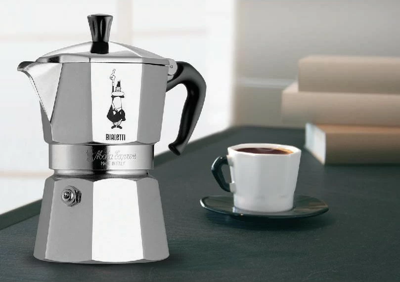 Moka aparat za kavo Moka Express Bialetti, 18 skodelic, alumin, srebrno/črn
