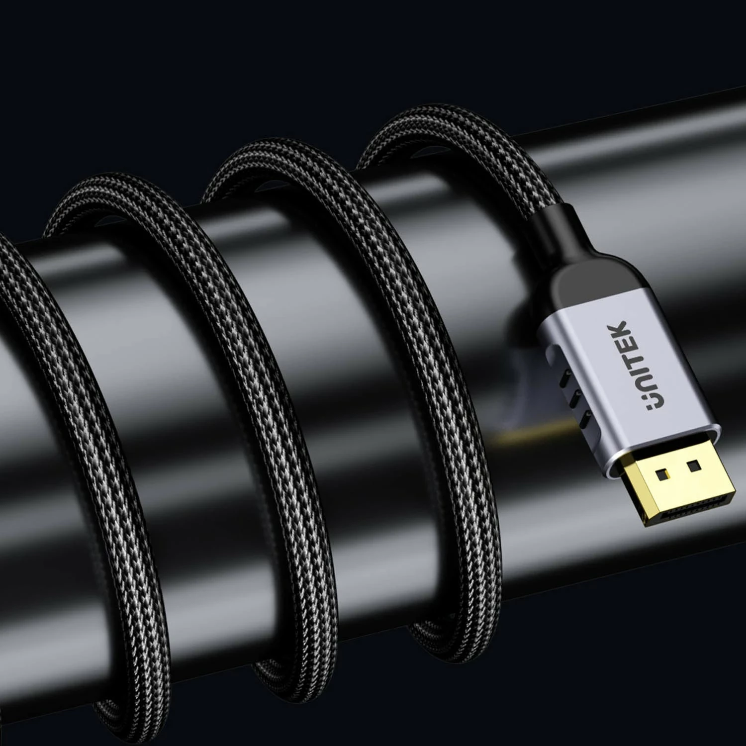 DisplayPort kabel Unitek 2.1 8K@120Hz 2 m, črno-siv