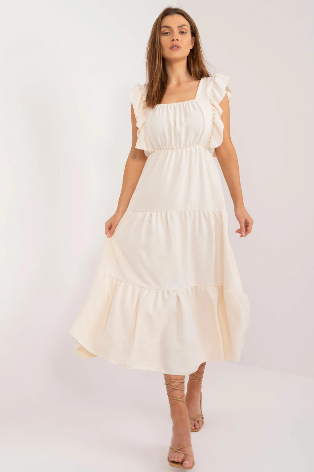 Dolga poletna obleka Italy Moda 195392, bež