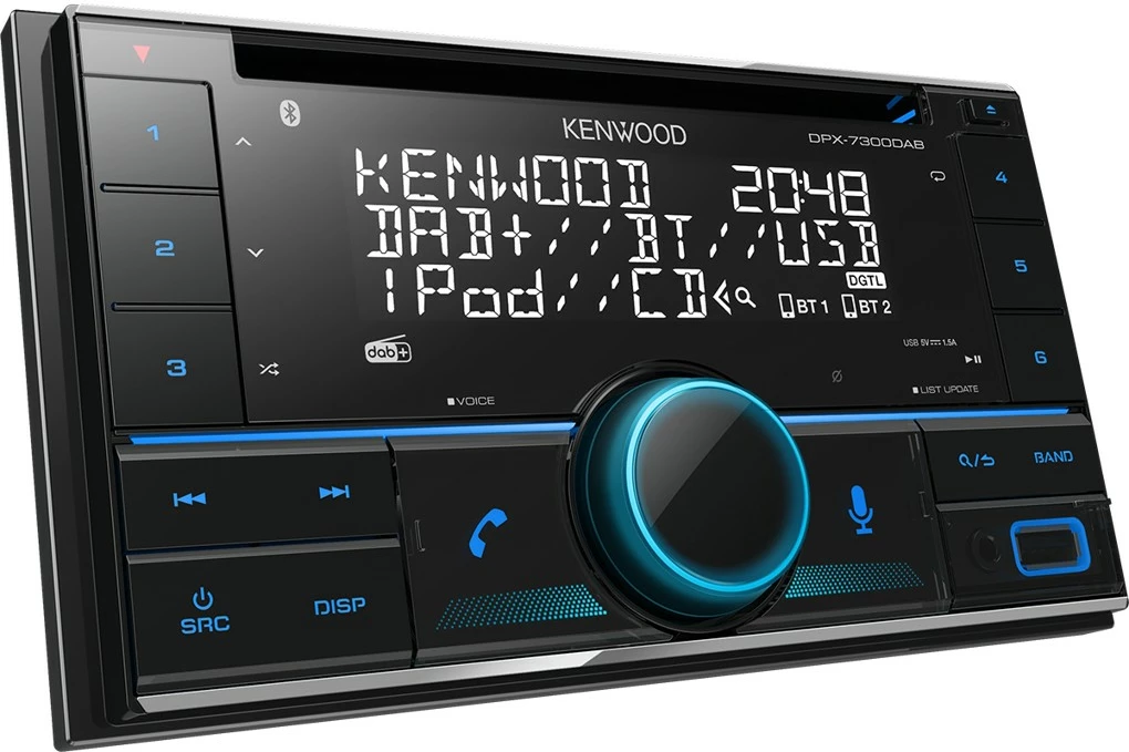 Avtoradio Kenwood DPX-7300DAB, 2 DIN, Bluetooth, DAB+, CD, USB, črn