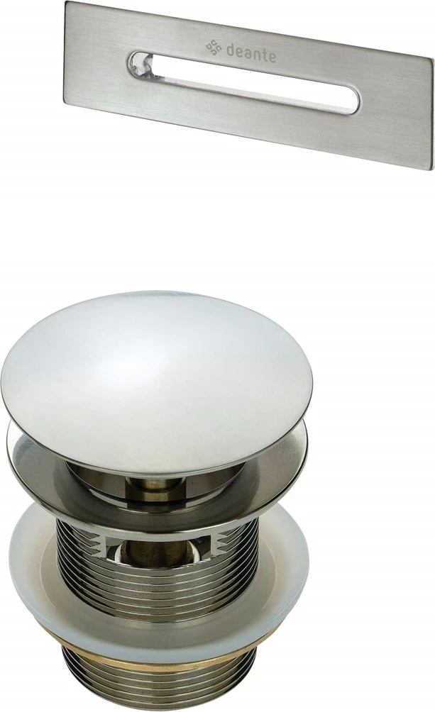 Set dodatkov za umivalnik: zamašek in preliv, Deante