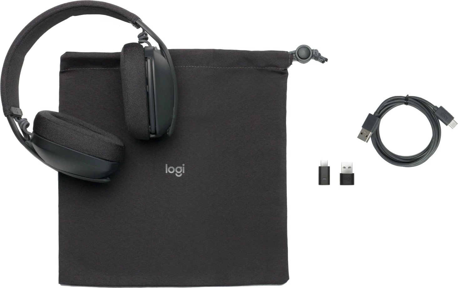 Brezžične slušalke za klice in glasbo Logitech Zone Vibe Wireless UC, brezžične, 185 g, antracit