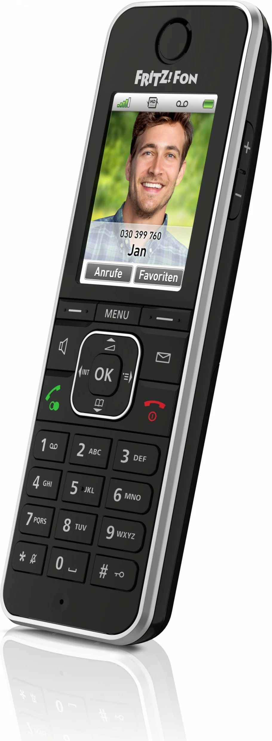 Brezžični telefon AVM FRITZ!Fon C6, DECT, zaslon, 300 stikov, ID klica, črn