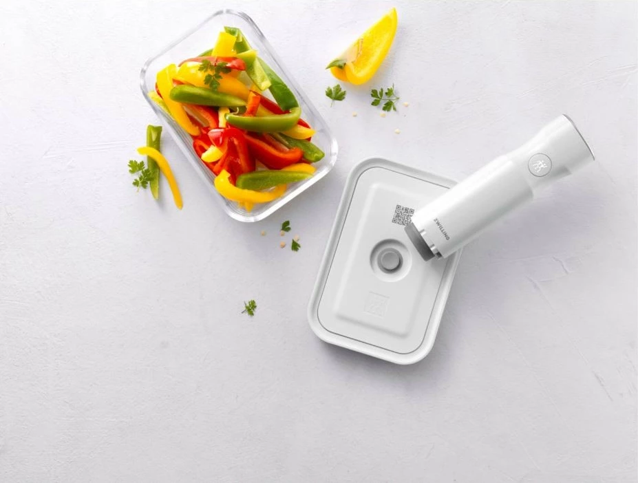 Steklena vakuumska posoda za shranjevanje Zwilling Fresh & Save 36803-200-0, 0,95 L, prozorno-bela, primerna za pečico/mikrovalovno/zamrzovalnik