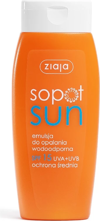 Emulzija za sončenje, vodoodporna, SPF 15 Ziaja Sopot Sun, 150 ml