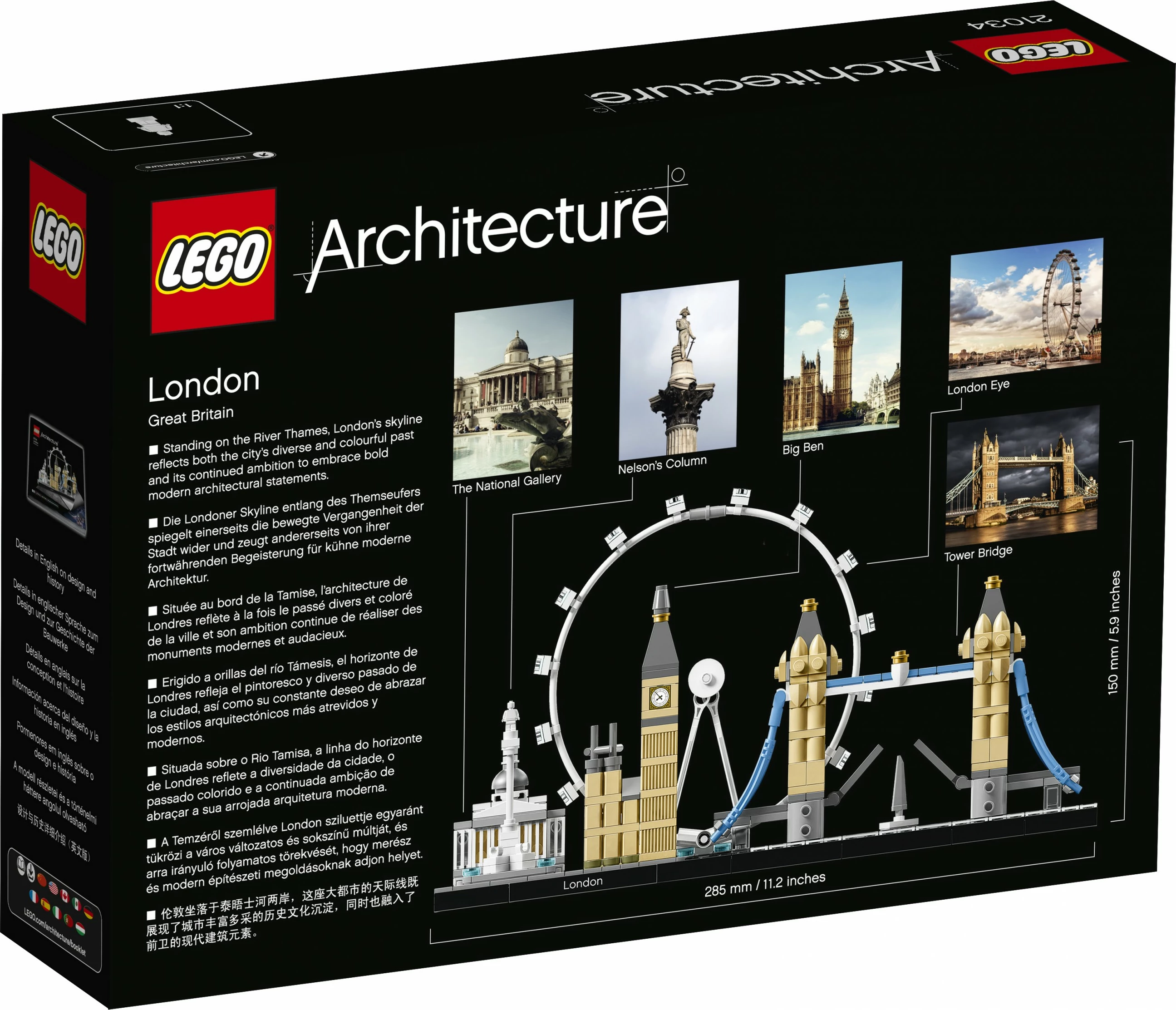 Model Londona, set LEGO Architecture London 21034, 468 kosov, večbarven