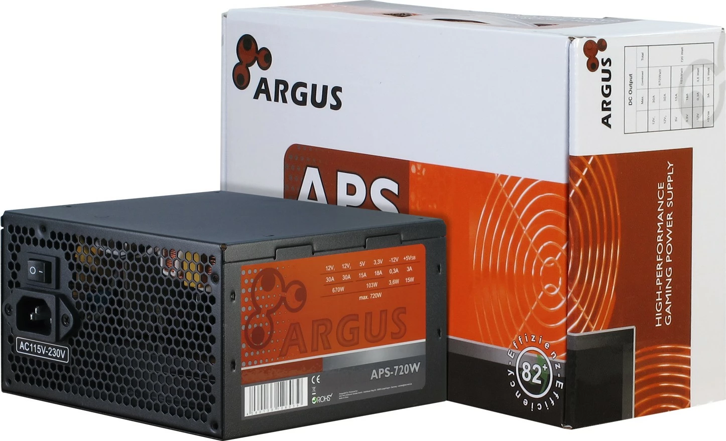 Računalniško ohišje Inter-Tech Argus APS, 720 W, 115 - 230 V, 47 - 63 Hz, črn