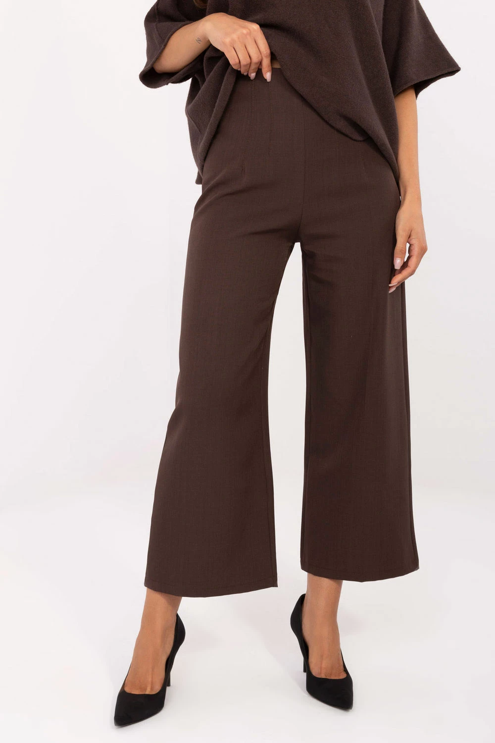 Elegantne culotte hlače za ženske Rue Paris 216725, rjave