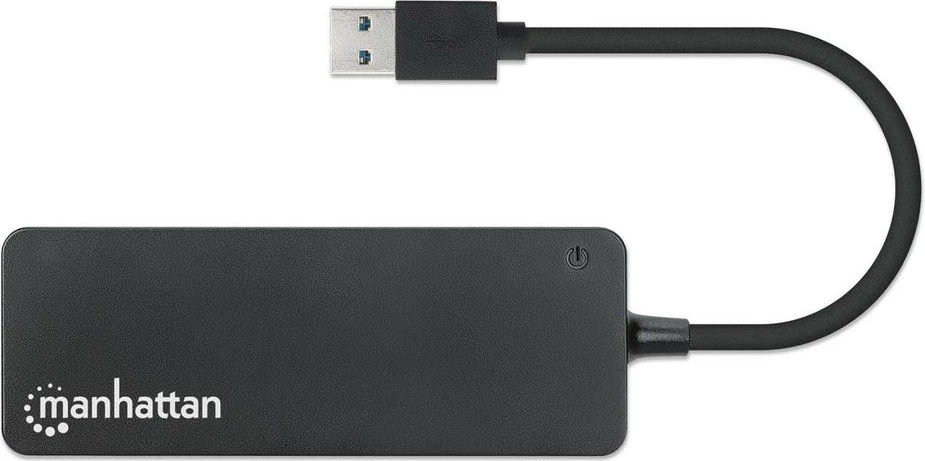 USB razdelilec MANHATTAN 4-portni USB 3.2 Gen 1, 4× USB-A, črn