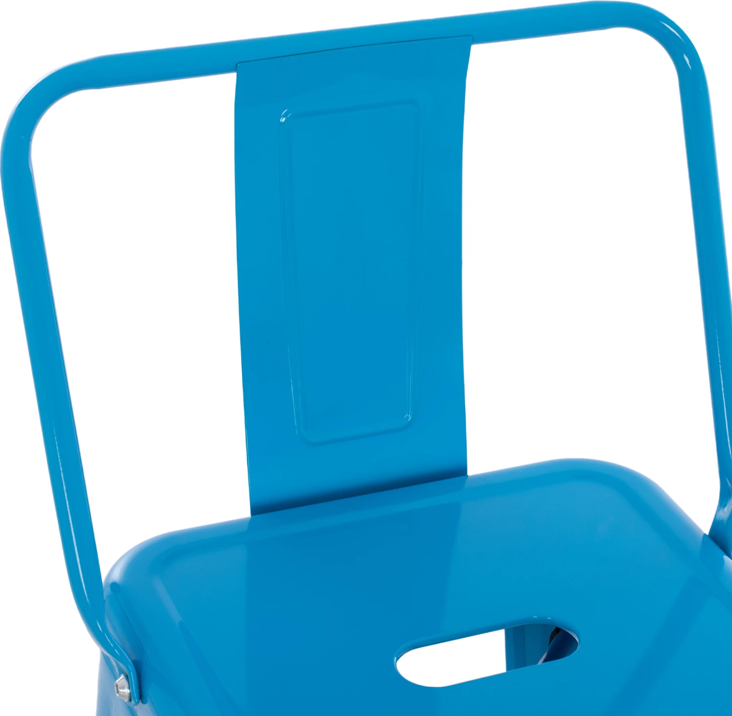 Kovinski barski stol Melita z naslonom v modri barvi FH8643.08 43x43x100 cm