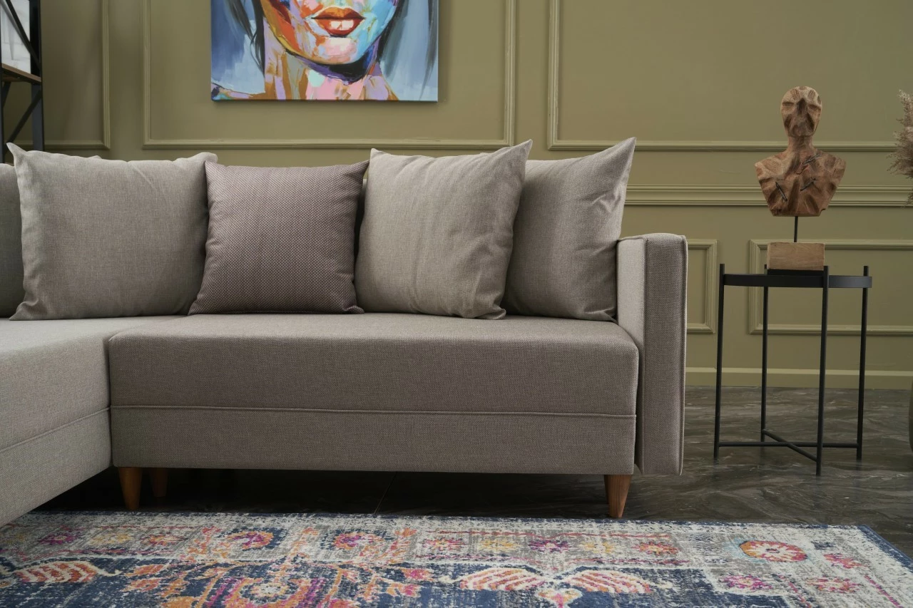 Kotna posteljna sedežna garnitura, Atelier del Sofa Aydam levo, krem