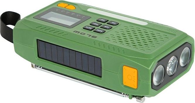 Prenosni radio AM/FM, sončno/ročni (kurbla), LED in SOS BLOW RA13, zelen/oranžen